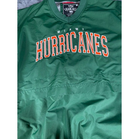 Miami Hurricanes Franchise Club Pullover Windbreaker‎ Mens Size XL - Picture 2 of 11